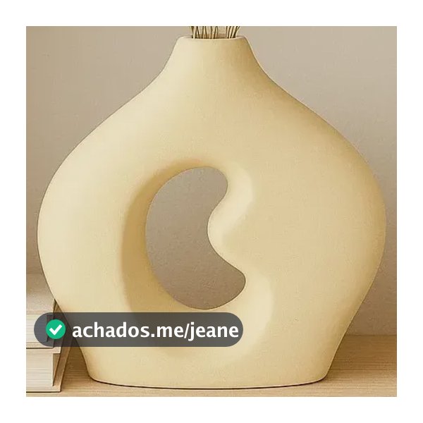 Vaso Decorativo Branco E Marfim 18 Cm  Sala, Aparador, Mesa
