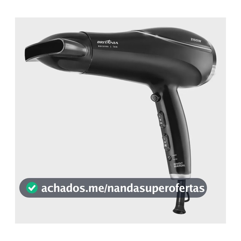 Secador de Cabelos Britânia Tourmaline Íons 2100W BSC2150 Bivolt