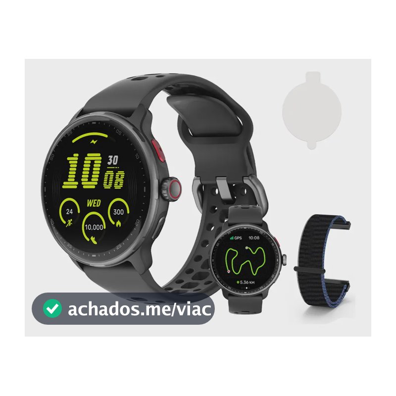 Relógio Inteligente Gps Smartwatch Amoled 3atm Sport Gps Caixa Preto