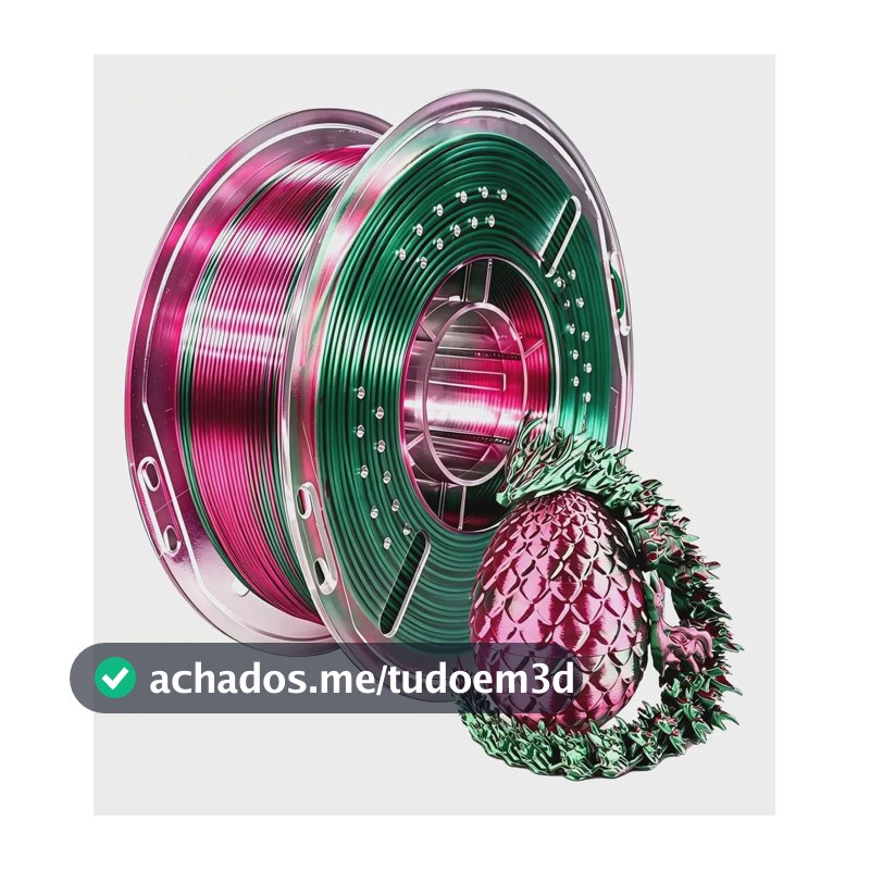 Filamento Pla Silk Impressão 3d Premium Duocolor 1kg 1.75mm Vermelho/verde, Filamento Pla Silk Brilhante 1.75mm, Serve Para A Maioria Das Impressoras Fdm, Dimensional +/-0.02mm