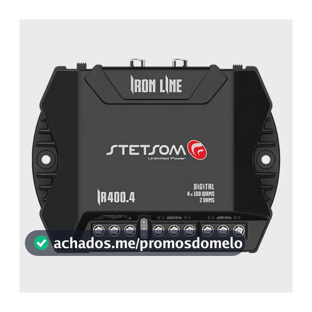 Stetsom Módulo Amplificador Ir400.4 400x4 Rca 400w Rms Digital Iron Line 2 Ohms Stereo Preto