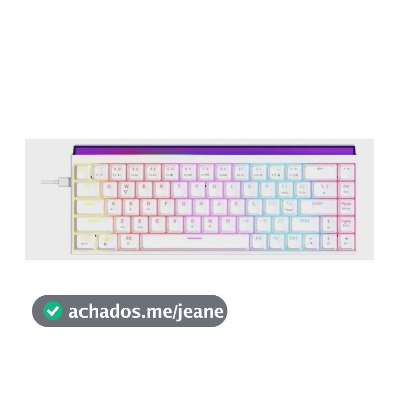 Teclado Mecânico Gamer Ajazz Nk68, Rgb, Switch Red, Branco