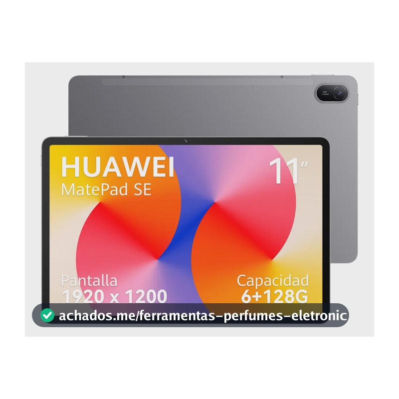Tablet HUAWEI MatePad SE 11 Wifi 6+128GB Tela HUAWEI FullView de 11" para Conforto Visual, Superbateria de 7700 mAh 225W Câmera Traseira 8 MP, Câmera Frontal 5 MP Cinza Nebula