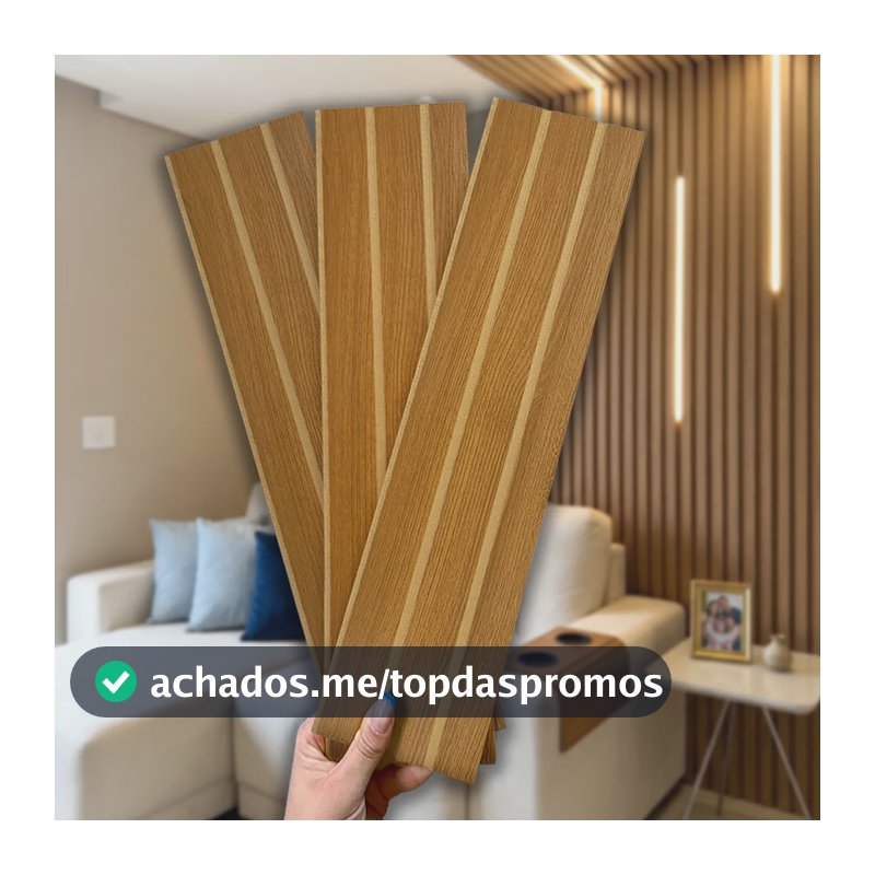 20 Placas Painel Ripado Mdf Decoração Parede Adesivo Premium Ripado Freijó