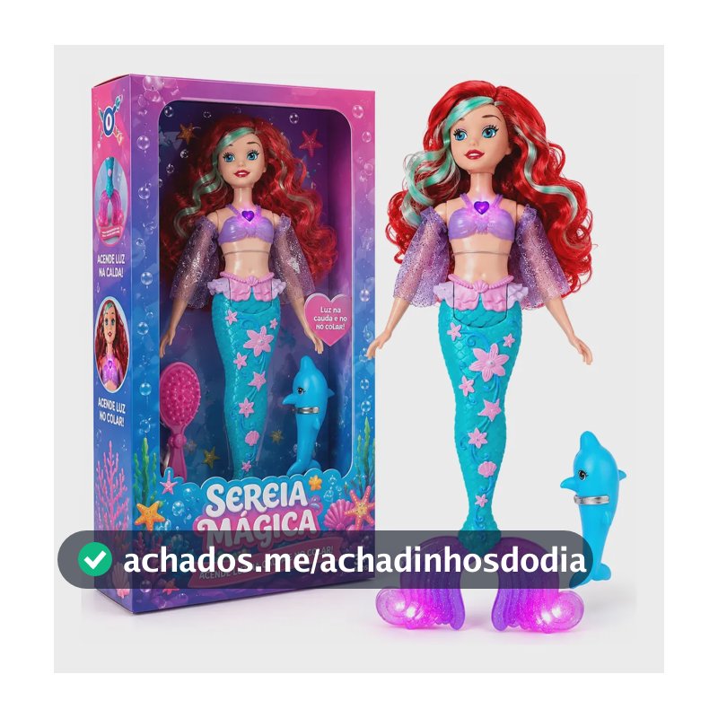 Boneca Sereia Musical Princesa Canta Brinquedo Menina
