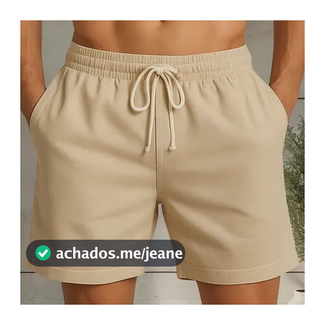 Short Linho Masculino Bermuda Mauricinho Tecido Confortavel