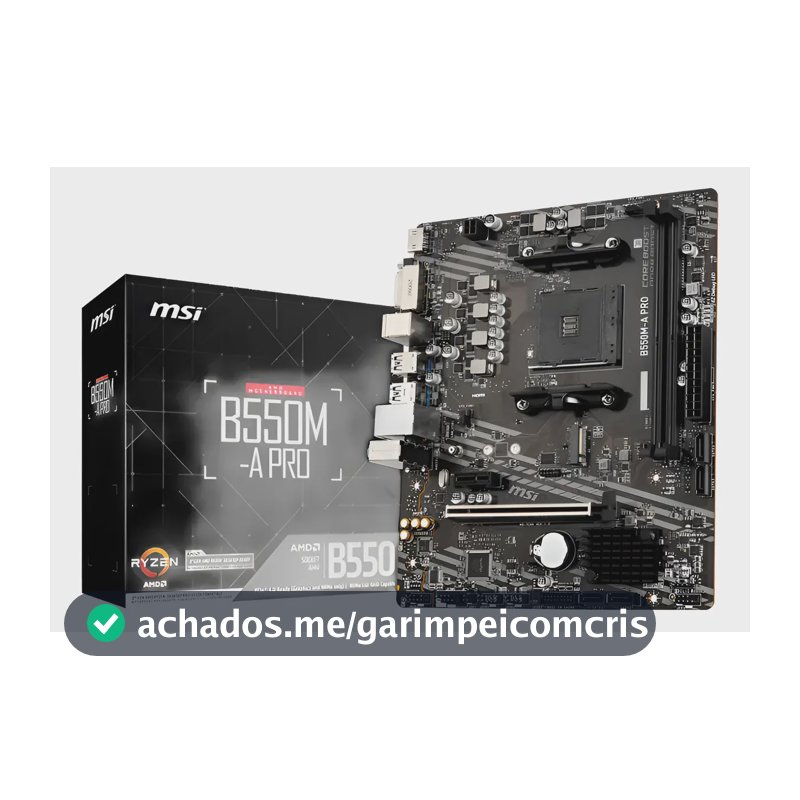 Placa Mãe Msi B550m-a Pro - Amd Ryzen Am4 - Ddr4 - Matx Preto