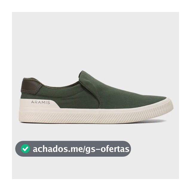 Tênis Masculino Casual Aramis Daily Slip Confortável Moderno Verde Militar 38 Br