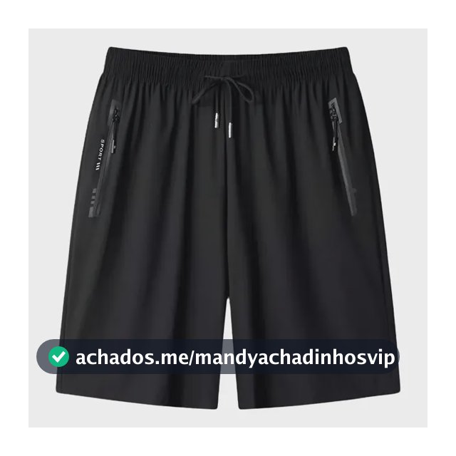Short Masculino Bermuda Praia 2 Bolsos Zíper Secagem Rápida