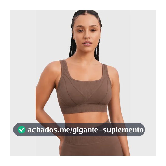 Top Feminino Lupo Max Academia Sem Costura Fitness Original Castanho Liso Xg