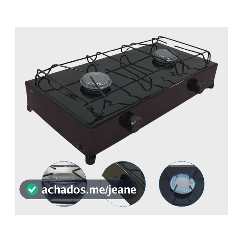 Fogão Portátil 2 Bocas A Gás Fogareiro Camping Camper Pesca