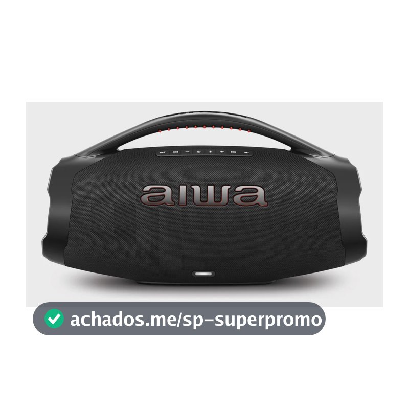 Caixa De Som Boombox Aiwa AWS-BBS-01-B 200w IP66 30hs De Bateria