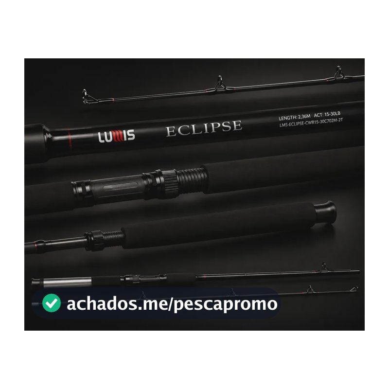 Vara Molinete Lumis Eclipse 2,10m E 2,70m 2 Partes Praia Mar Preto 7 Pés (2.10m) - 30lb
