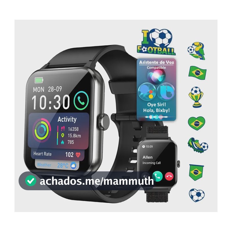 Relógio Inteligente Smartwatch Blackview R50 Gps 10m/ip68 Preto
