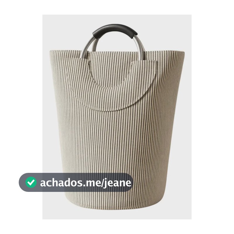 Cesto Com Alça Lavanderia Roupa Suja Dobrável 71cm Cinza