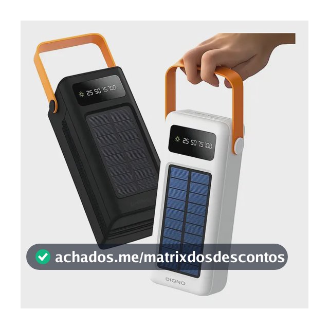 Carregador Portátil Solar 50000mAh Power Bank USB Tipo-C Preto BBMOYE