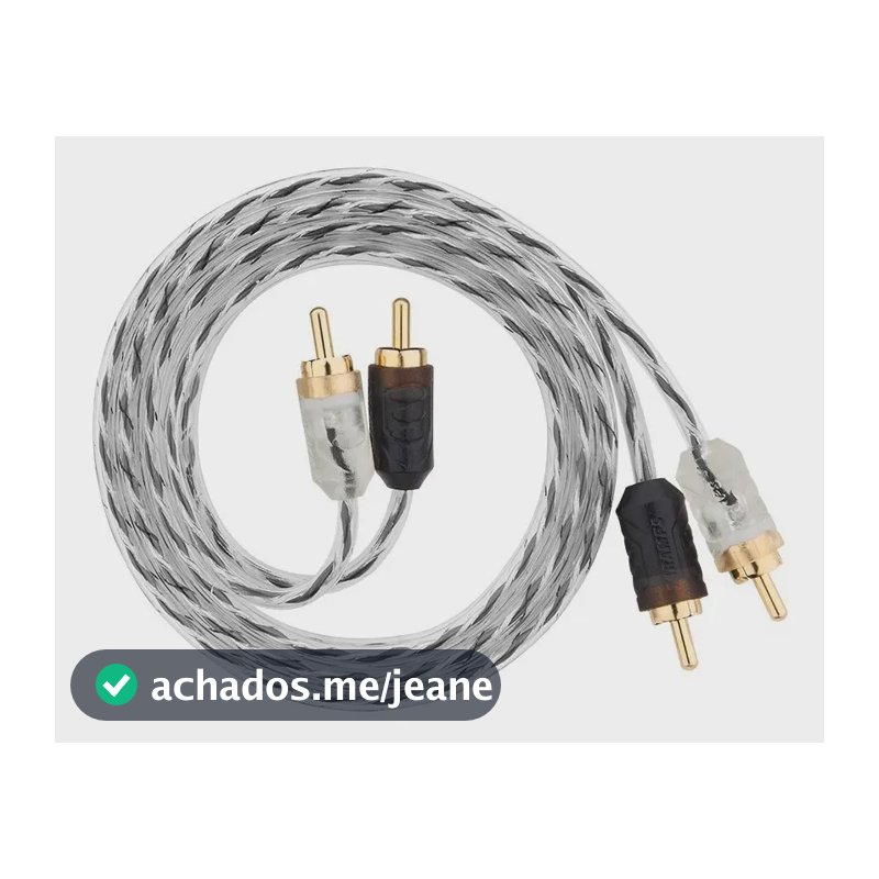 Cabo Rca Taramps 1 Metro 1M 100cm Banhado A Ouro Double Injetado 1 metro Stereo Som Automotivo