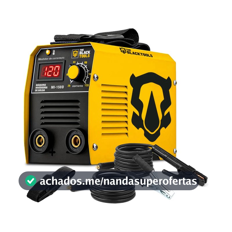 Máquina Inversora De Solda Portatil Mma Eletrodo MI150D 120A The Black Tools