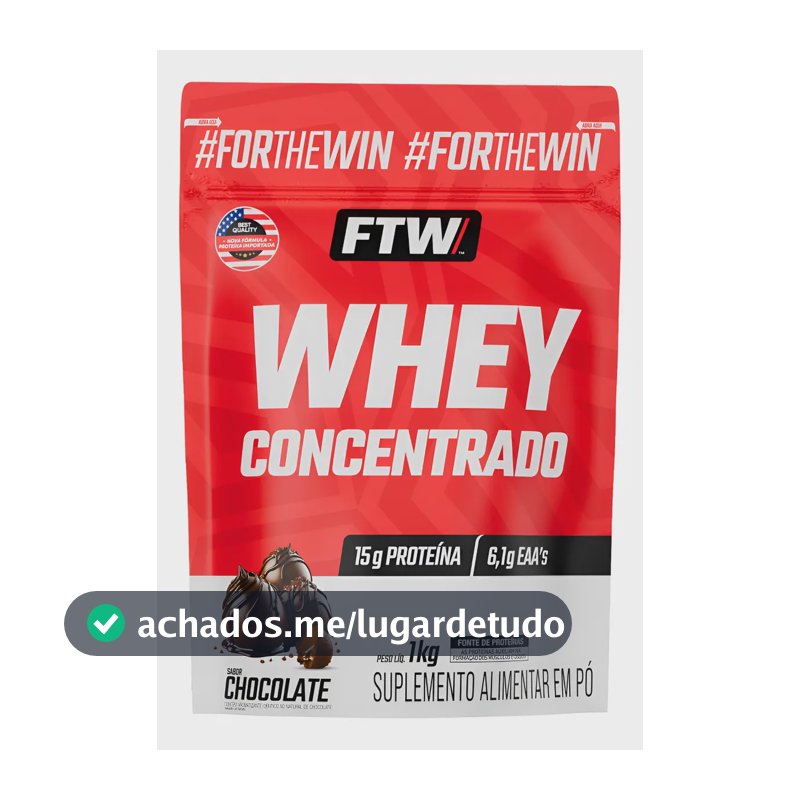 Whey Protein Concentrado 1kg Sabor Chocolate - Ftw