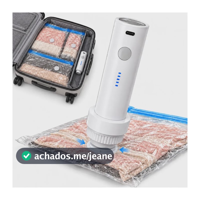 Bomba De Ar Vácuo Elétrica Portátil Saco De Roupas Viagem