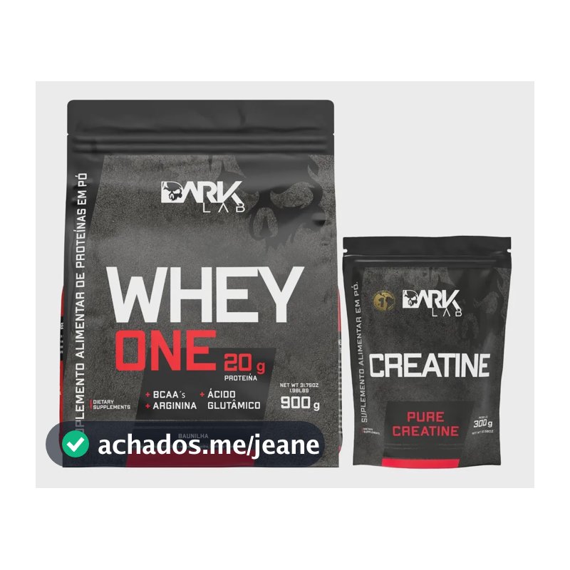 Whey Protein One Refil 900g Baunilha + Creatina Monohidratada 100% Pura 300g Refil Dark Lab