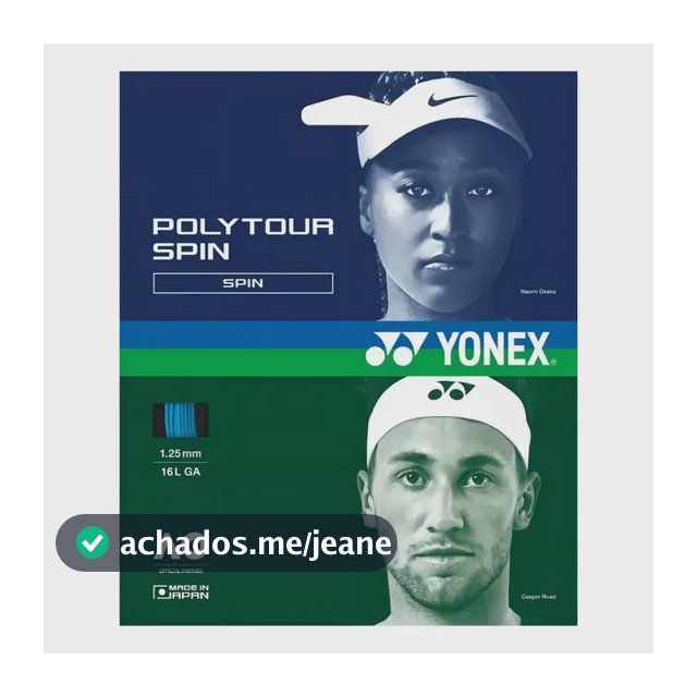 Corda Yonex Poly Tour Spin Azul Set Individual 16L 1.25mm