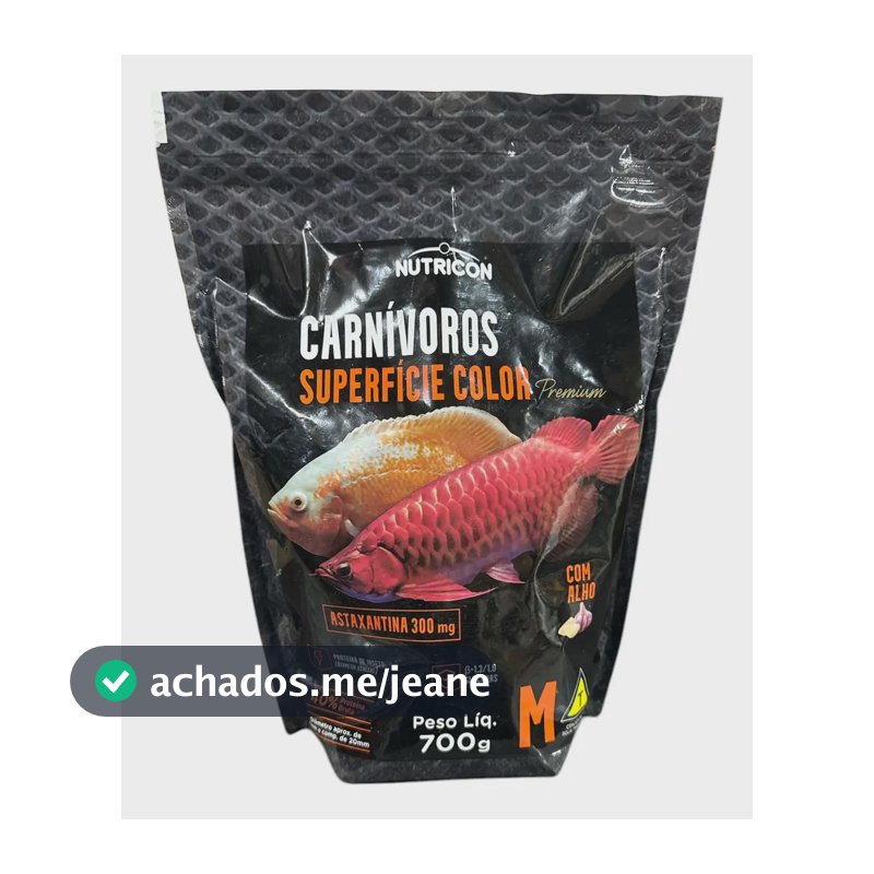 Ração Nutricon Carnivoros Superfície Color M 700gr Com Alho