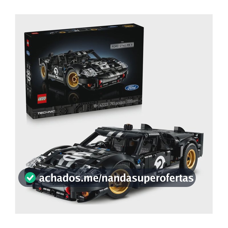 Carro de corrida LEGO Technic 1966 Ford Gt40 MkII 42223