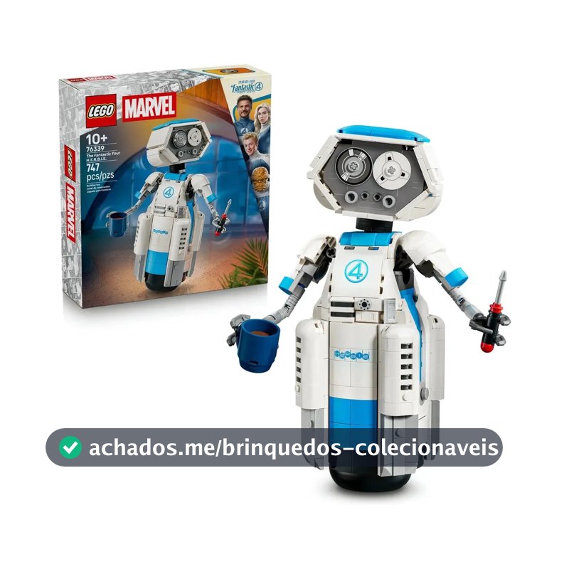 LEGO Marvel Quarteto Fantástico: H.E.R.B.I.E. 76339; Conjunto de construção com detalhes do adorável robô inspirado no filme; Brinquedo para meninos e meninas; Dia das crianças; 10+