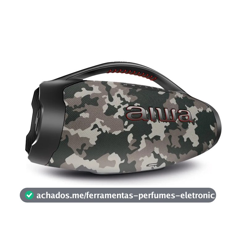 Caixa de Som Boombox Plus AIWA BBS-01-BG 200W Bluetooth 30H IP66 USB Cinza
