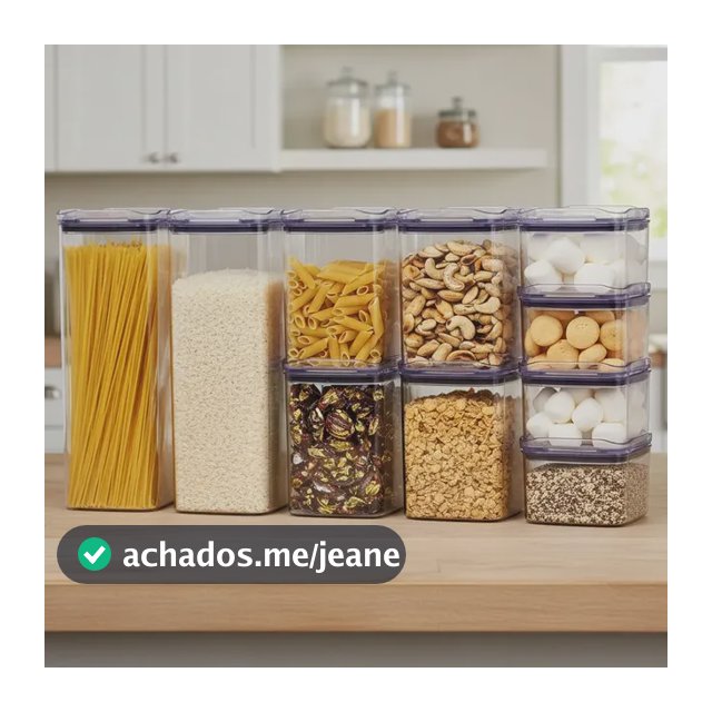 Kit 10 Organizadores Pote Hermético Empilhável Em Acrílico
