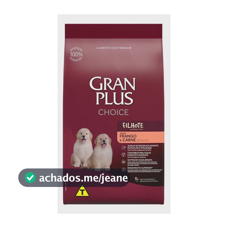 Ração Seca Cães Filhotes Gran Plus Frango e Carne 10,1 Kg