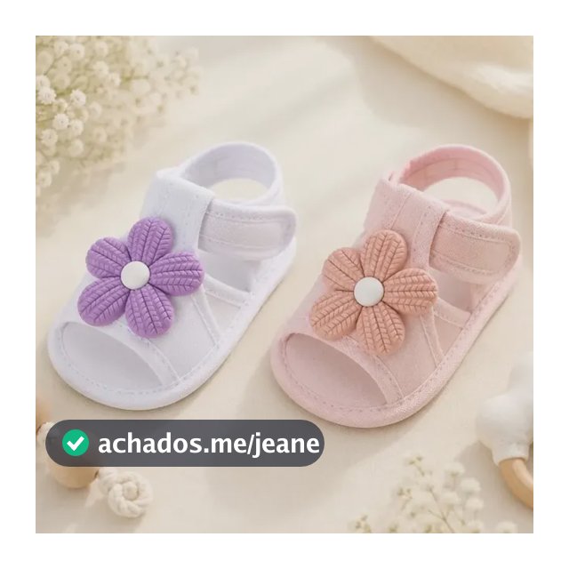 Kit Sandália Infantil Bebê Menina Com Flor Linda Rosa E Lilás 17