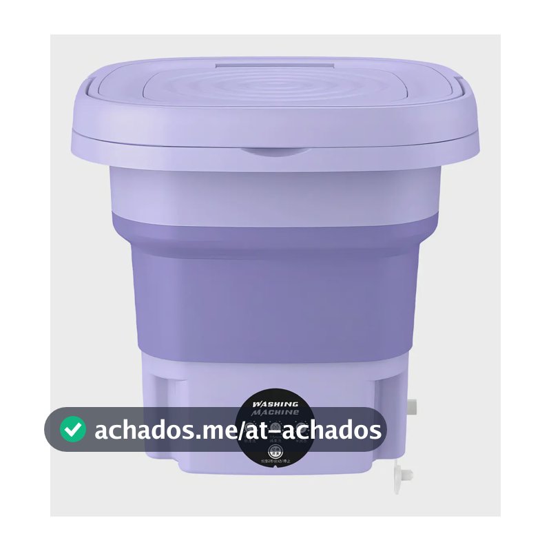 Mini Máquina De Lavar E Secar Portátil 8l Dobrável | Cor Lilás