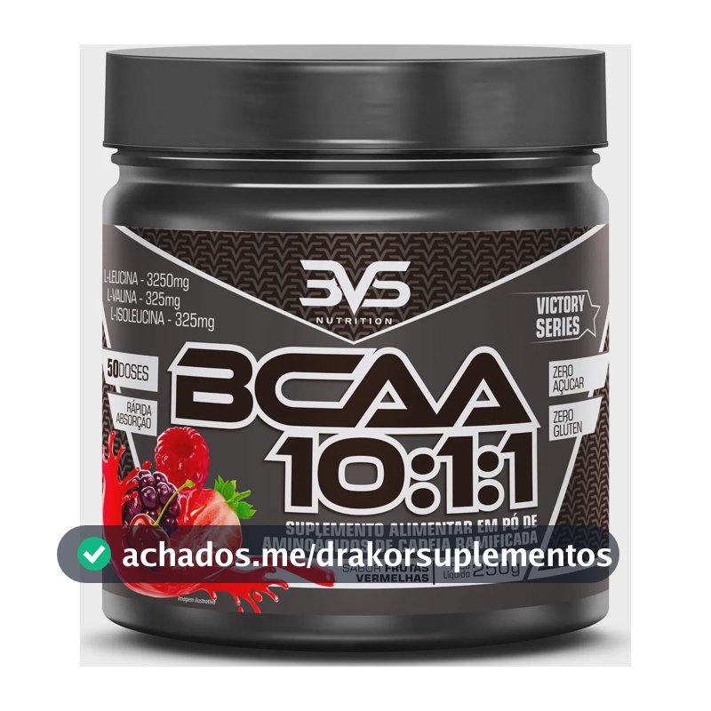 Bcaa Em Pó 10:1:1 Sabor: Frutas Vermelhas - Fórmula Exclusiva Ultra Concentrada Com 3900mg De Aminoácidos Por Dose - 250g