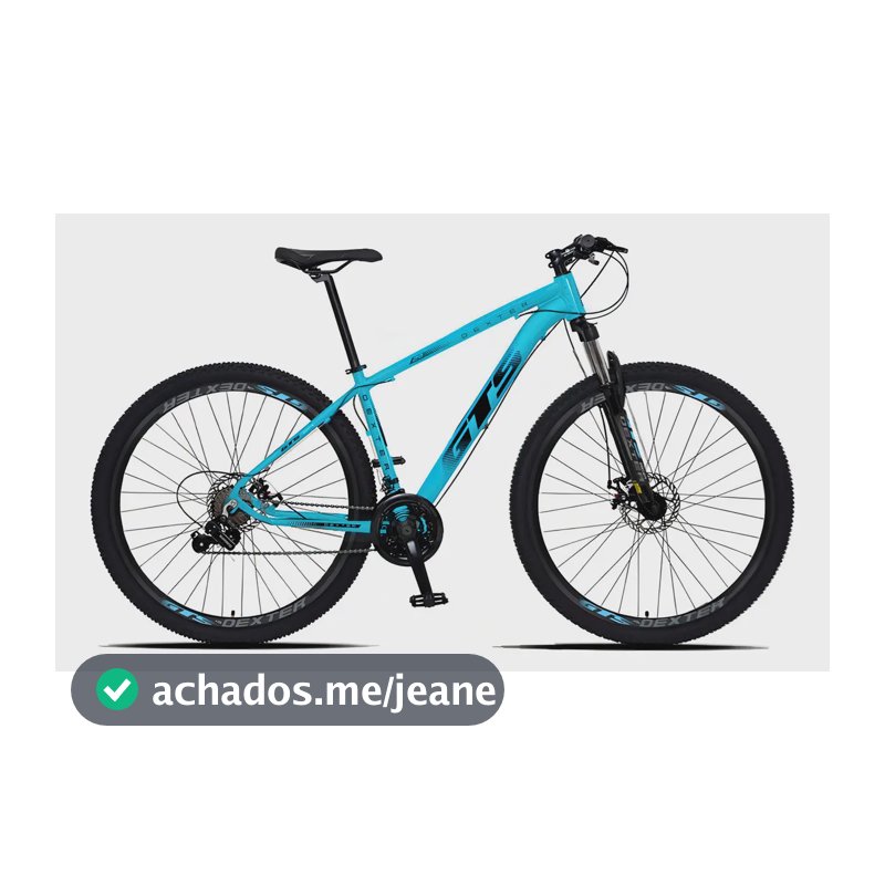 Bicicleta aro 29 Gts Dexter 24 marchas freio a disco cor azul pantone com preto tamanho do quadro 21