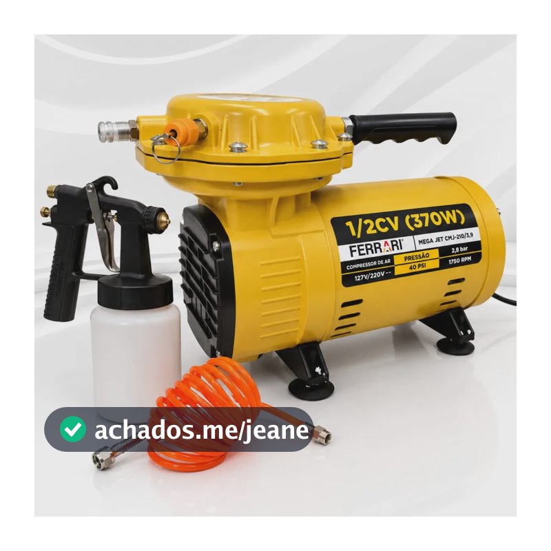 Compressor De Ar Direto Elétrico 1/2hp Bivolt Amarelo Amarelo 127/220v Monofásica
