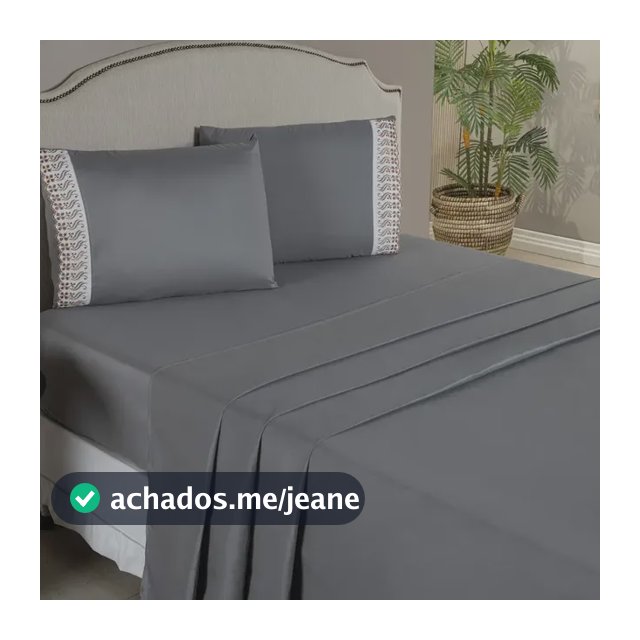 Kit Jogo Lençol Casal Bordado Inglês 100 Algodão 4 Peças