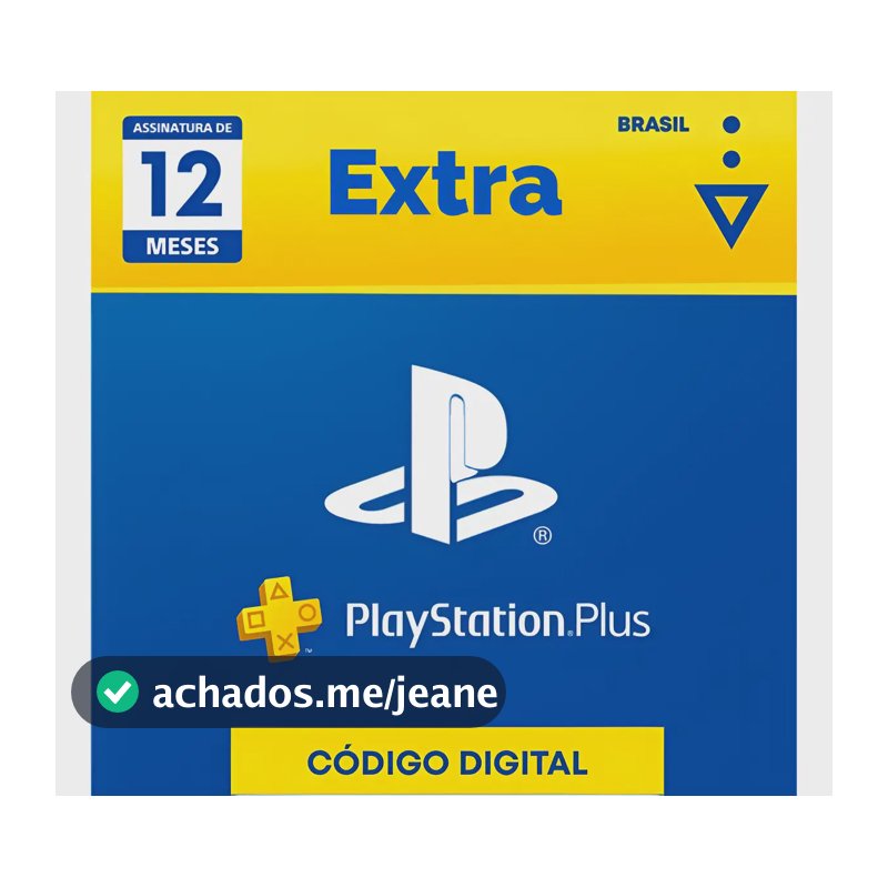 Cartão Playstation Plus 12 Meses Extra Brasil Físico BR