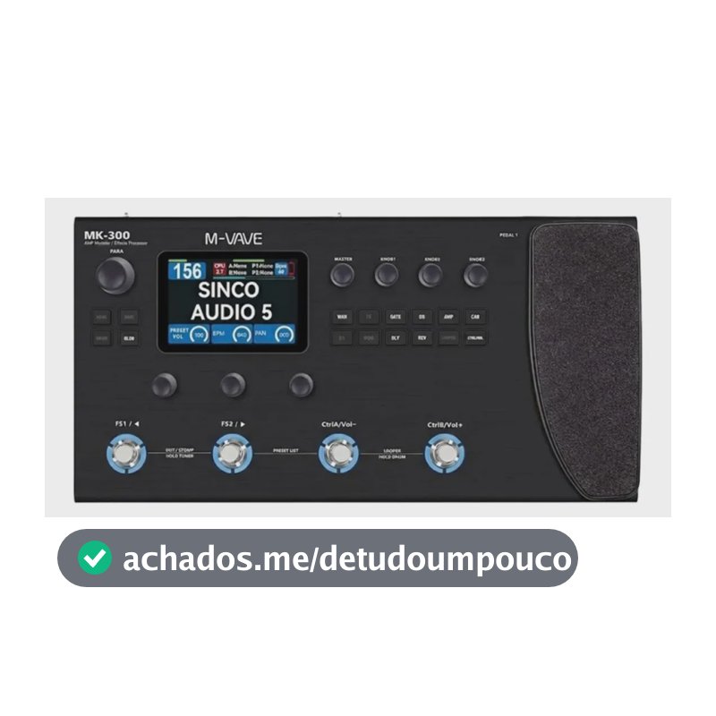 Pedaleira Multi Efeitos Para Guitarra E Baixo M-vave Mk-300 Preto