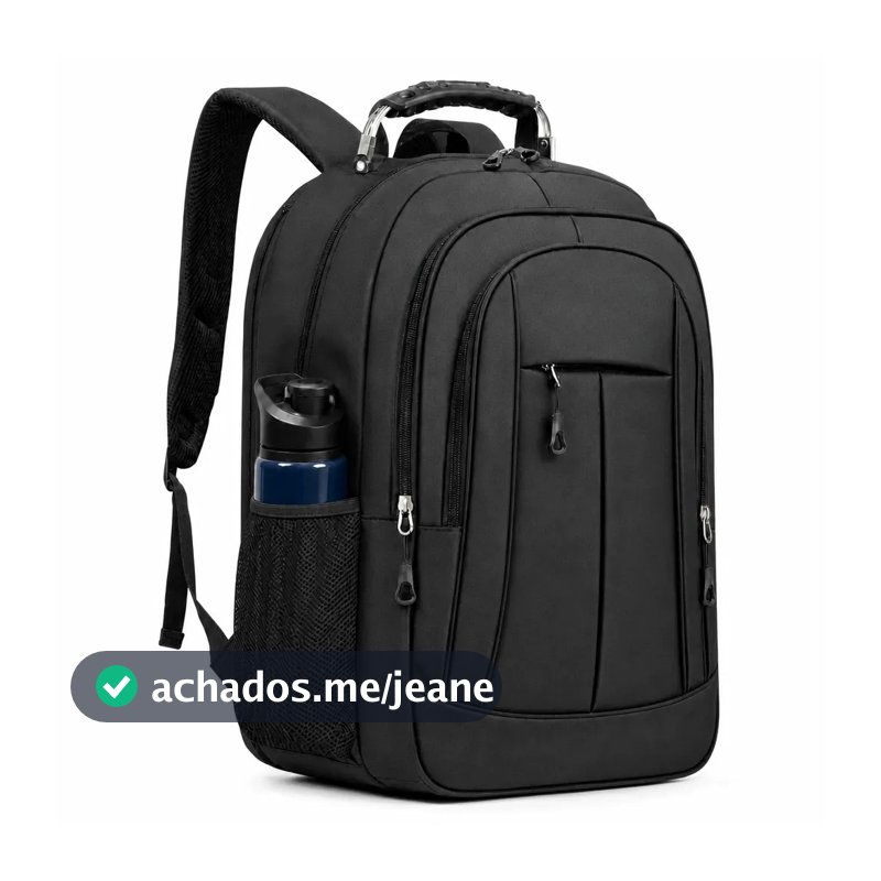 Mochila Masculina 35l Aço Notebook 17 Grande Escolar Preta