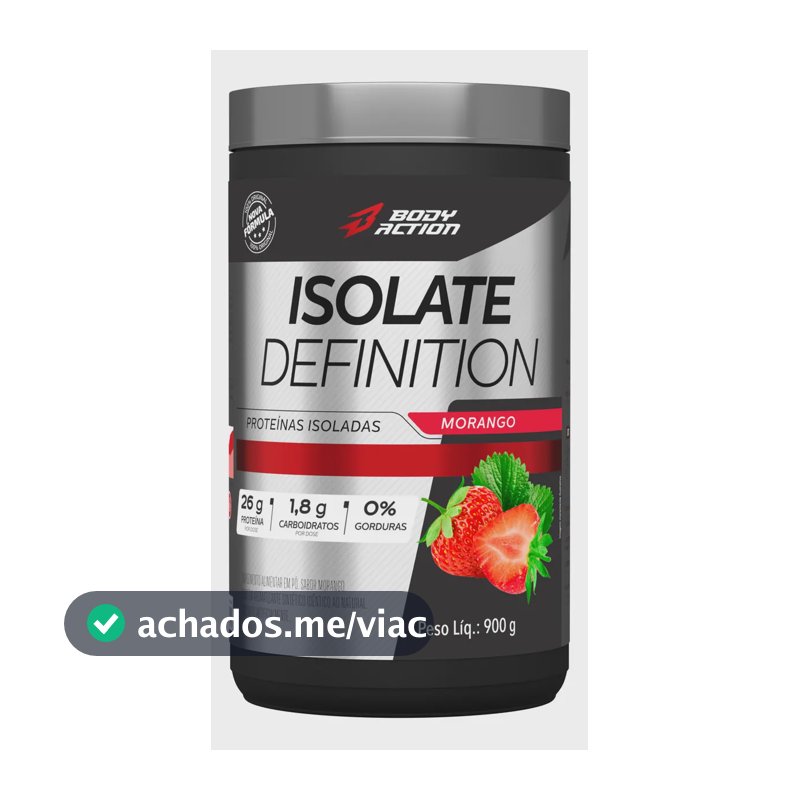 Proteína Bodyaction Tradicional Isolate Definition em pó sabor Morango x 900g