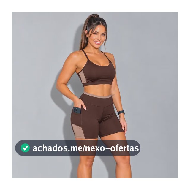 Conjunto Academia Top E Short Com Bolso Zero Transparência