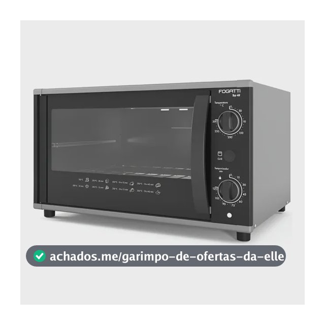 Forno De Banca Elétrico Top48 Fogatti 48 Litros Black 220v 220v Preto