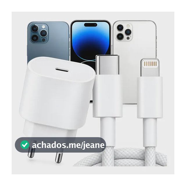 Carregador Turbo Para iPhone 8 X 11 12 13 14 Pro Max Usb-c Branco