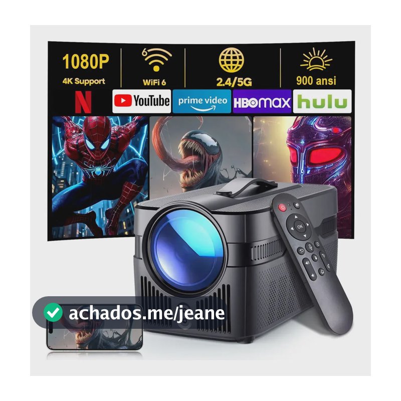 Projetor Magcubic HY450C Smart, Full HD 1080p, com Wi-Fi 6, Bluetooth e Android TV