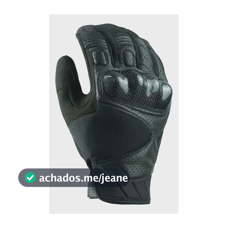 Luva ASW Street Couro Perfuro Ventilada Proteção Knuckle Tática Preta G