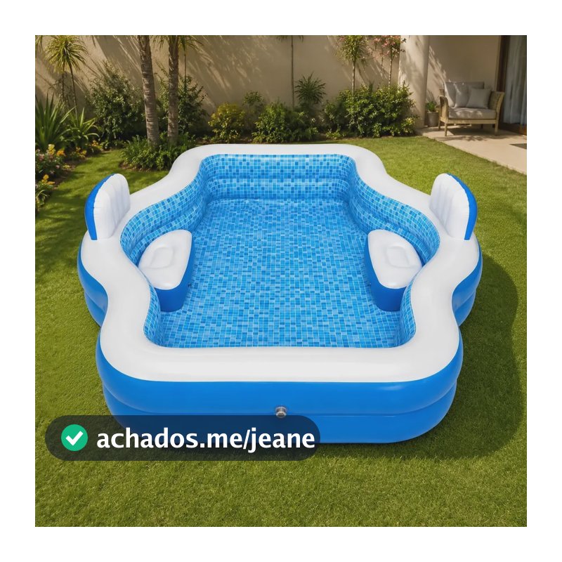 Piscina Inflável Familiar 2,95m Duas Câmaras Encosto Duplo M Azul