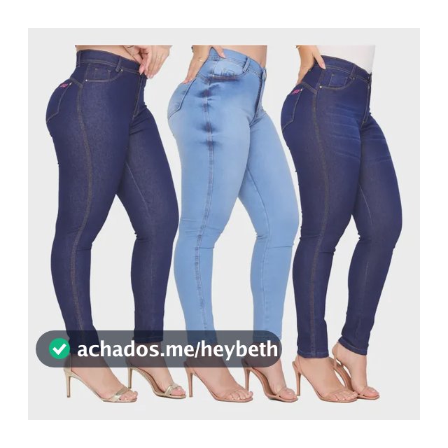 Kit 3 Calça Jeans Feminina Cintura Alta C/ Elastano Lycra