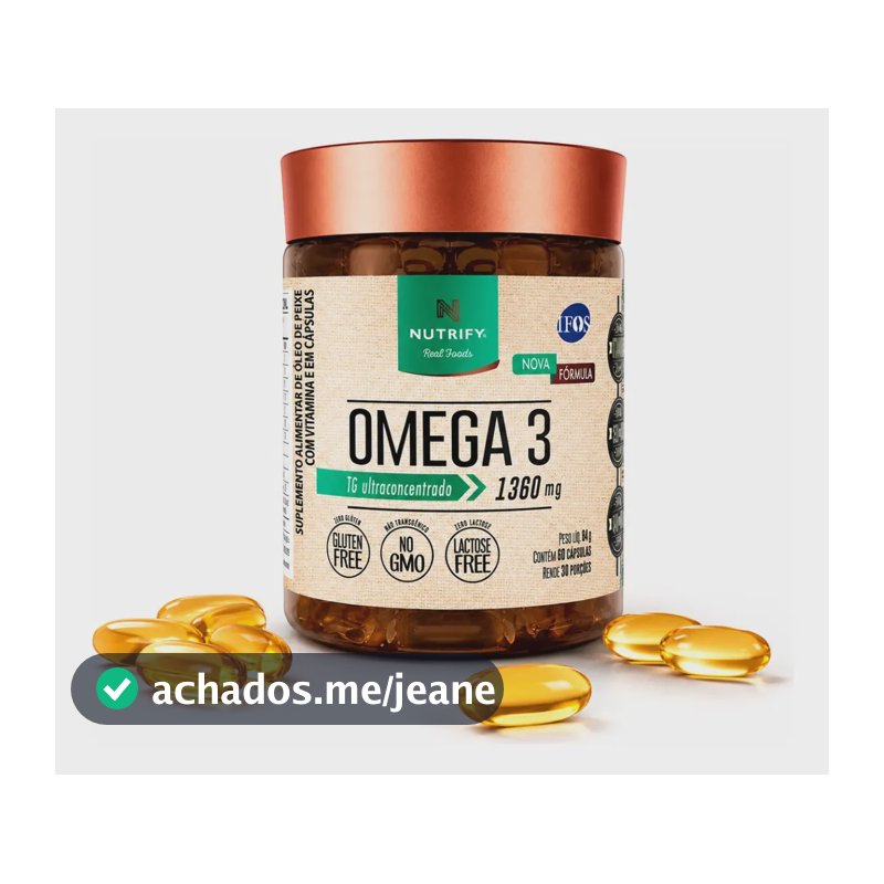 Ômega 3 Tg - 1360mg - 520mg Dha - 840mg Epa Nutrify 60 Cáps Neutro 60 Cápsulas